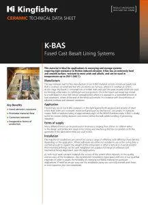 K-BAS Fused Cast Basalt Lining Systems | Kingfisher Industrial
